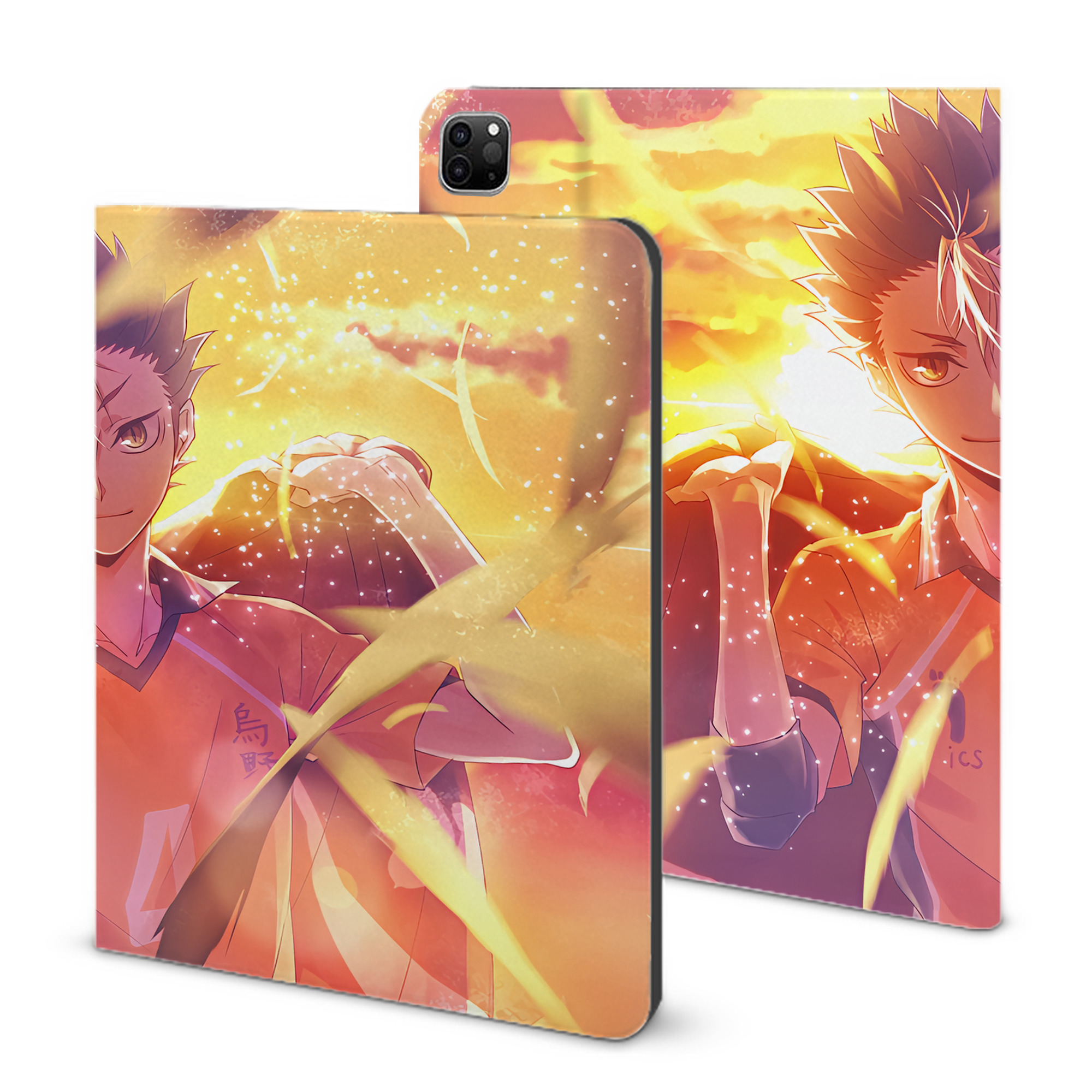 （画像用） ハイキュー!! Haikyu!! IPad ケース ブック型 PUレザー TPU 耐衝撃 軽量 薄型 ペン収納なし 全面保護 IPad 各モデル対応